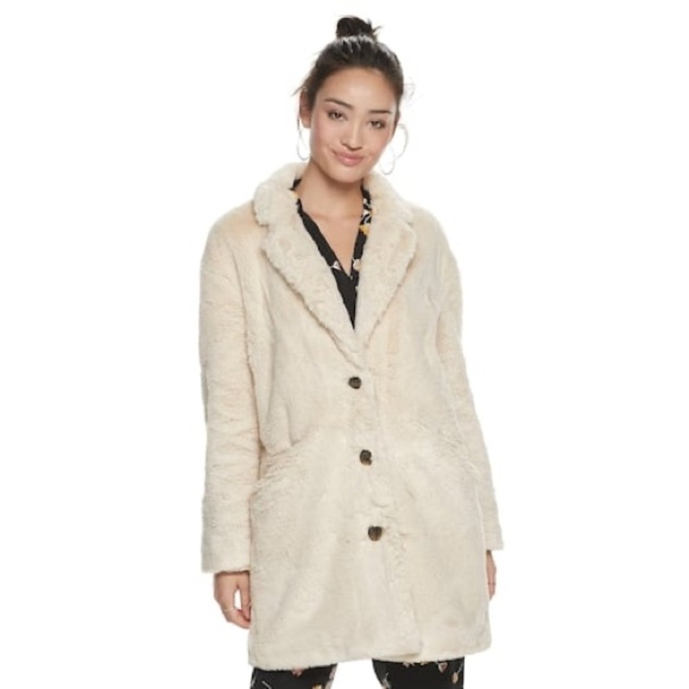 Popsugar faux fur coat XL